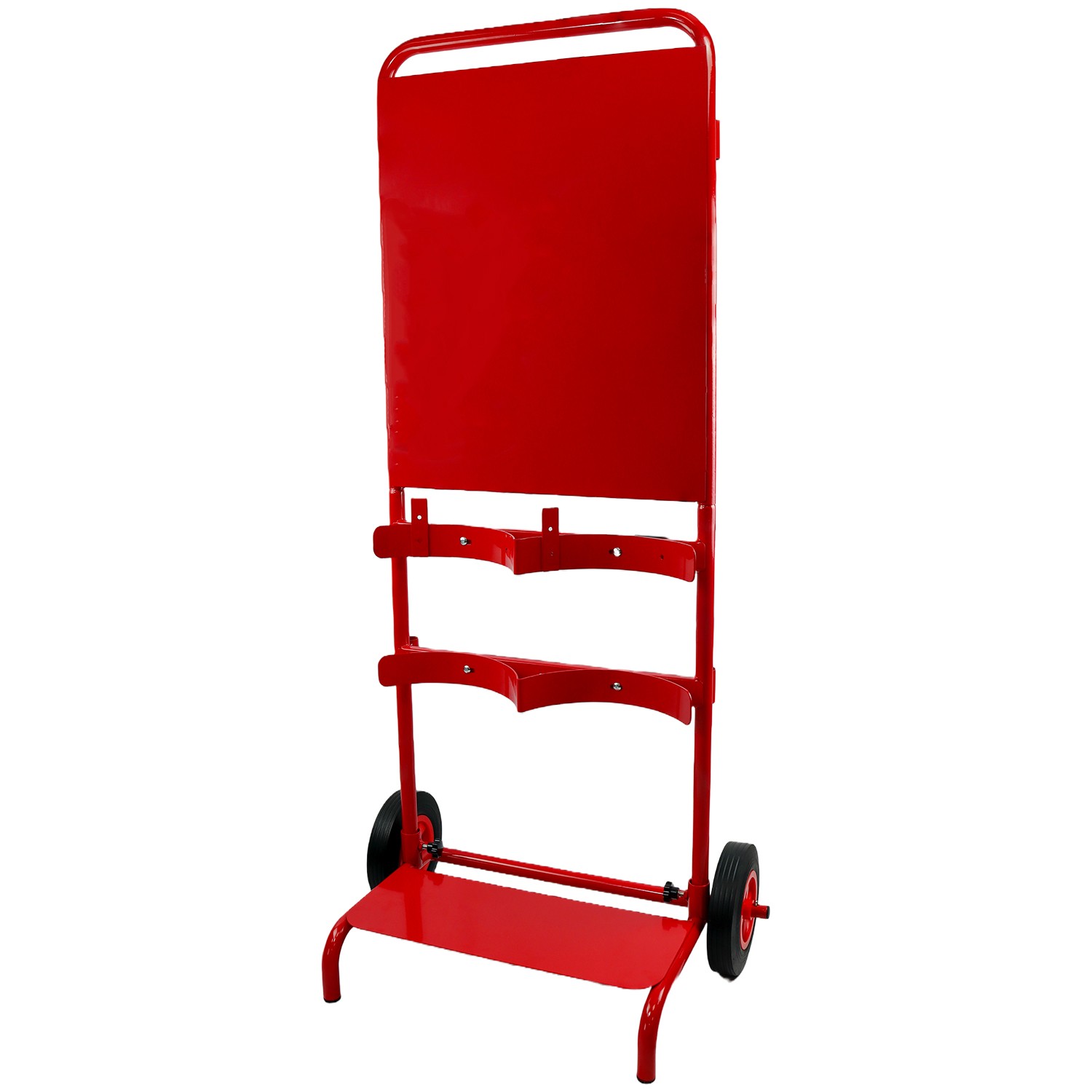 Double Fire Extinguisher Trolley With Rotary Alarm Hand Bell - Mobile Fire Safety Cart